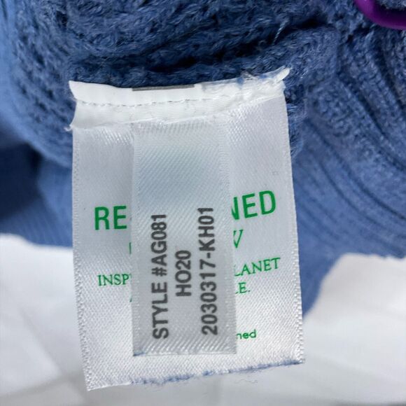 J. Crew Men's Sweater Waffle Knit 1/4 Zip Large Pullover Blue Cotton Casual Warm - Picture 8 of 8